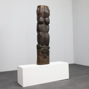 Sculpture in Carved Wood "Totem" by Mario Orsogna, 1977