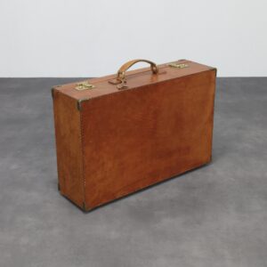 Italian Leather Suitcase, attributed to Ferrari, 1960s