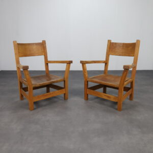 Set of 2 Brutalist Armchairs, 1970s