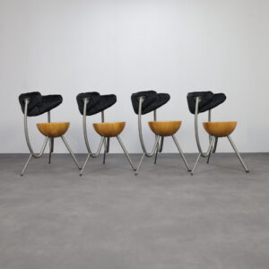 Set of 4 Postmodern Dining Chairs by Rob Eckhardt, 1980s