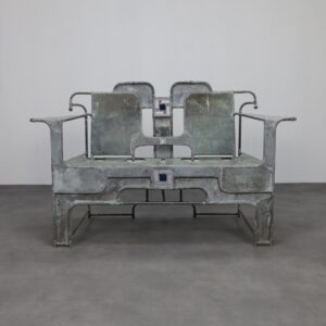 Sculptural Bench in Copper, Zinc and Stained Glass by Cor de Ree, The Netherlands, 1999