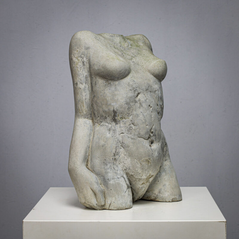 Concrete Female Torso Sculpture by Francine Govers, Netherlands, 1990s