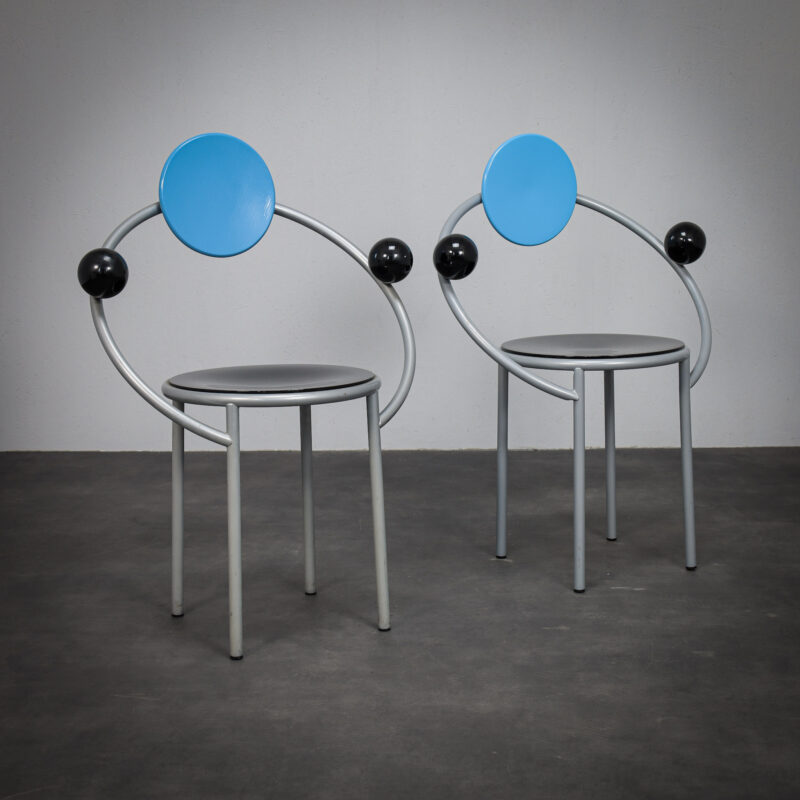 Pair of First Chairs by Michele De Lucchi for Memphis Milano, Italy, 1981