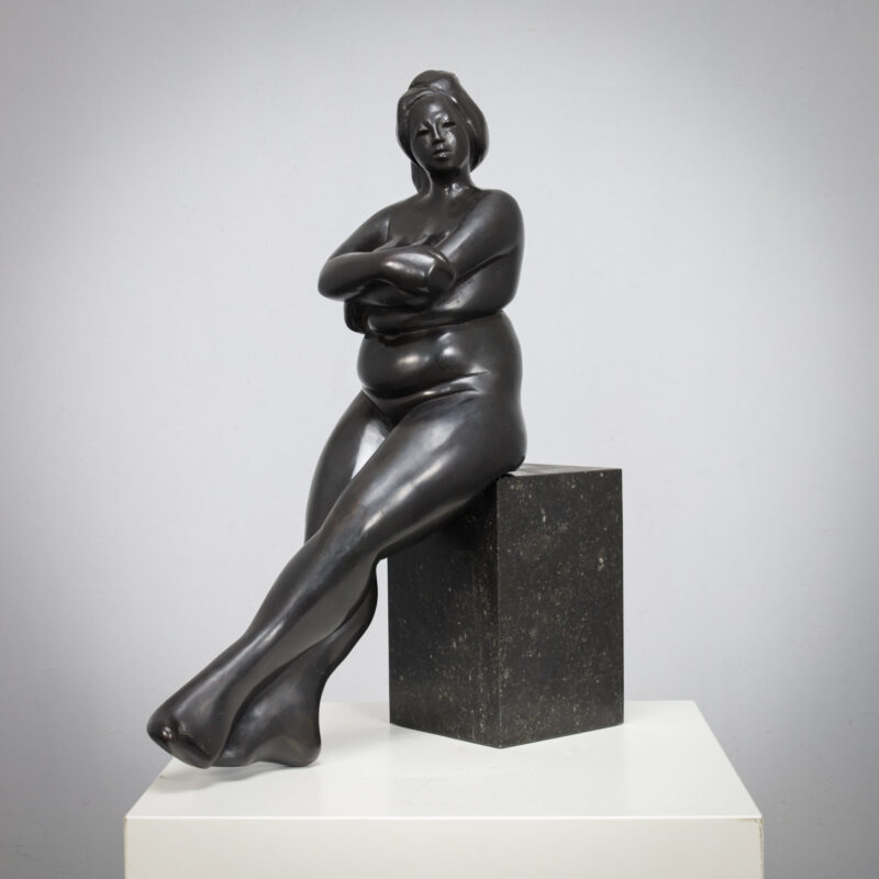 Seated Female Sculpture by Francine Govers, Netherlands, 1990s