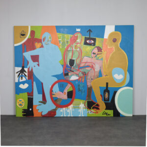 Unique Large "Joie De Vivre" Painting by Coen Blankwaard, Netherlands, 2013