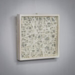 Organic Fiber Art Composition in Glass Shadow Box Frame 1990s