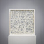 Organic Fiber Art Composition in Glass Shadow Box Frame 1990s