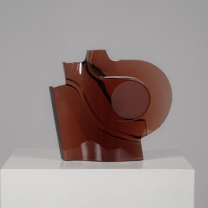 Abstract Geometric Glass Sculpture, Netherlands, 1980s
