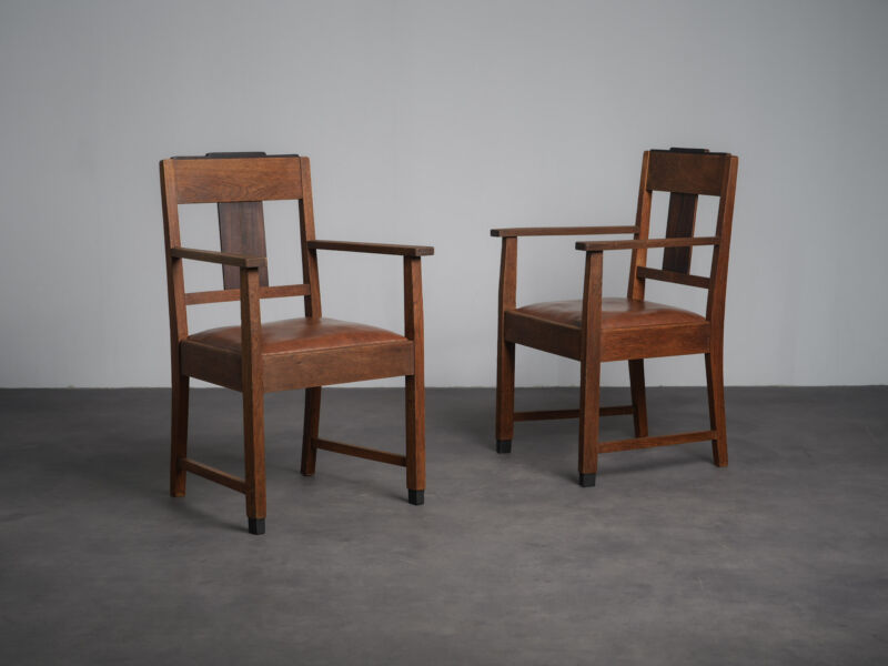Pair of Amsterdam School Art Deco Armchairs Netherlands 1930s OBJECT88