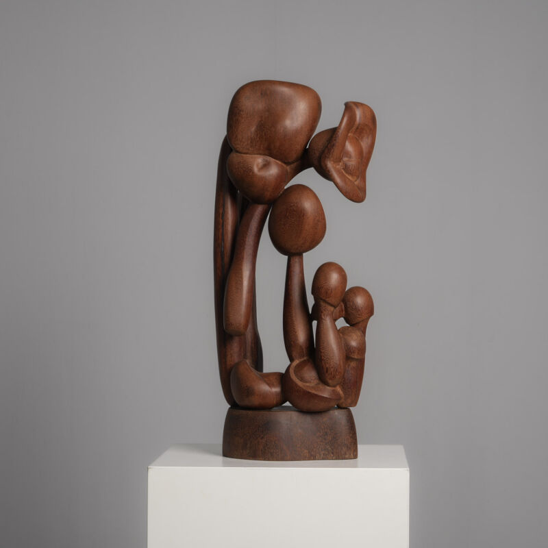 Organic Floral Wood Sculpture, Netherlands 1970s OBJECT88