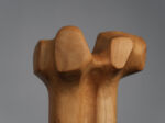 Biomorphic modernist sculpture in carved wood, Netherlands, 1970s, sculpted top detail