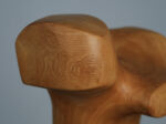 Biomorphic modernist sculpture in carved wood, Netherlands, 1970s, wood grain and carving detail