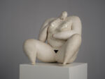 Courage Expressive Ceramic Female Sculpture by Evelyn van Baarda, Netherlands, 1981 – front three-quarter view