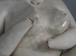 Courage Expressive Ceramic Female Sculpture by Evelyn van Baarda, Netherlands, 1981 – hands and glazed bodice detail
