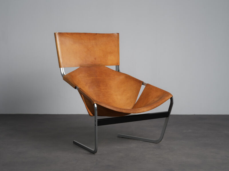 F444 Leather Lounge Chair by Pierre Paulin for Artifort, Netherlands, 1960s
