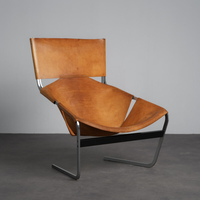 F444 Leather Lounge Chair by Pierre Paulin for Artifort, Netherlands, 1960s