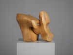 Interlocking abstract wood sculpture by Joop van Bergen, Netherlands, 1980s, three-quarter view