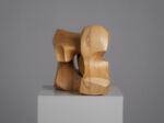 Interlocking abstract wood sculpture by Joop van Bergen, Netherlands, 1980s, front view