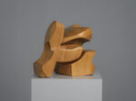 Interlocking abstract wood sculpture by Joop van Bergen, Netherlands, 1980s, opposite three-quarter view