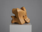 Interlocking abstract wood sculpture by Joop van Bergen, Netherlands, 1980s, rear three-quarter view