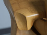 Interlocking abstract wood sculpture by Joop van Bergen, Netherlands, 1980s, carved form detail