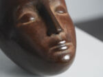Modernist bronze sleeping head sculpture, 1960s, face detail