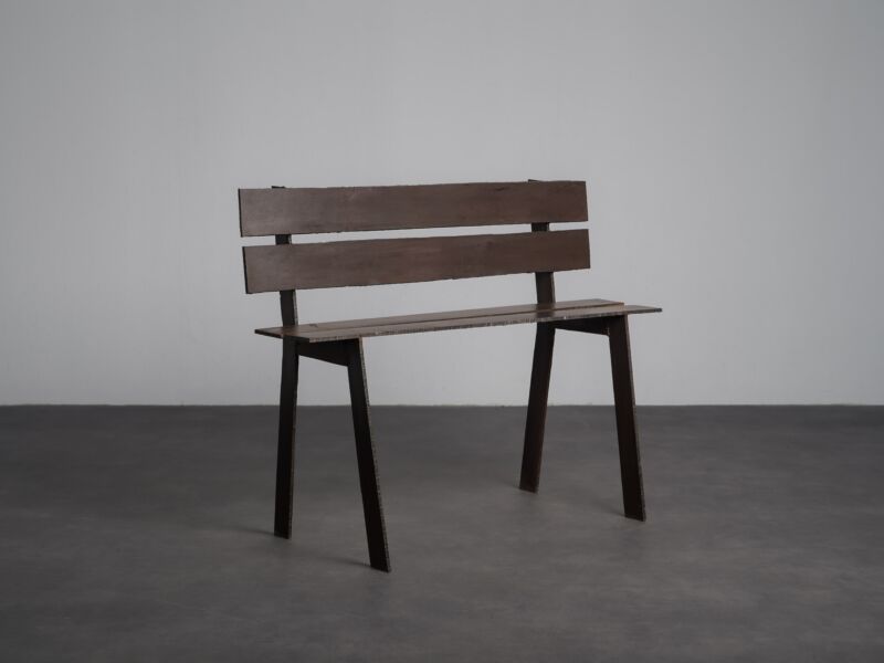Unique Sculptural Corten Steel Bench, Netherlands, 1990s