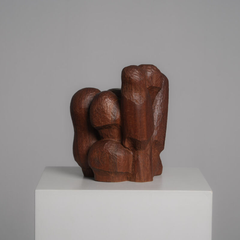 Abstract Carved Wood Sculpture, Netherlands, 1980s
