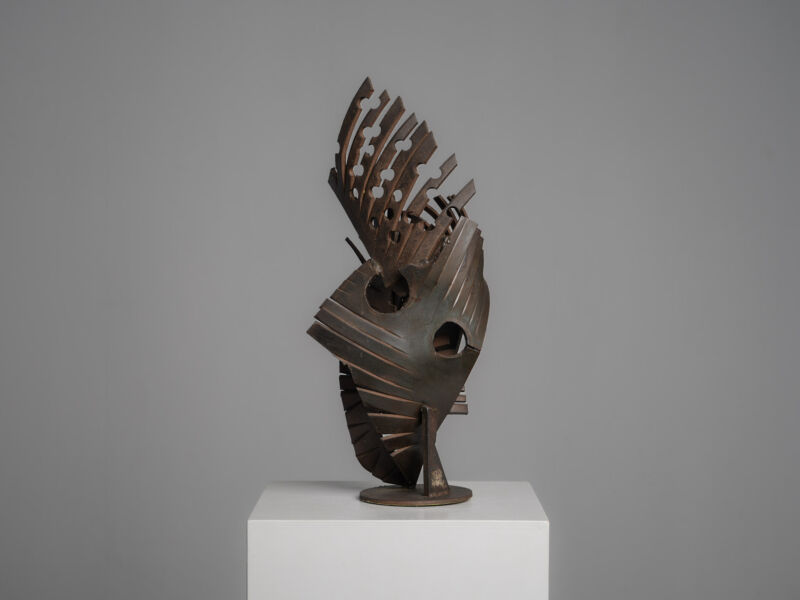Abstract Constructivist Iron Sculpture, Signed CH, Netherlands, 1960s