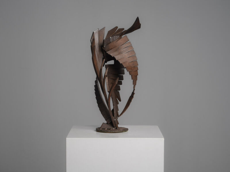 Abstract Constructivist Iron Sculpture, Signed CH, Netherlands, 1960s
