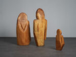 Carved Wood Sculpture Group “Family” by Roland Lavianne, France, 1970s
