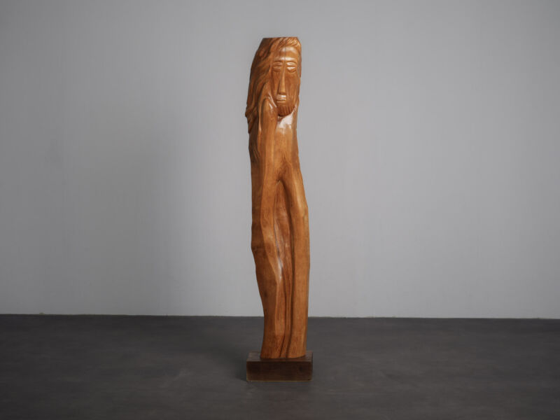 Large-Scale Figurative Oak Sculpture, Belgium, 1970s