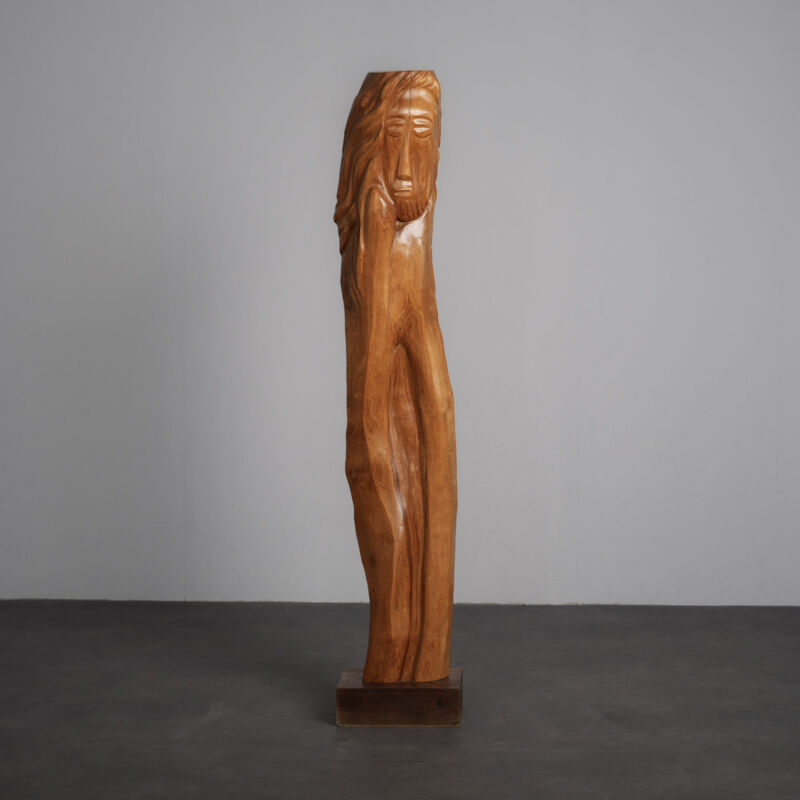 Large-Scale Figurative Oak Sculpture, Belgium, 1970s