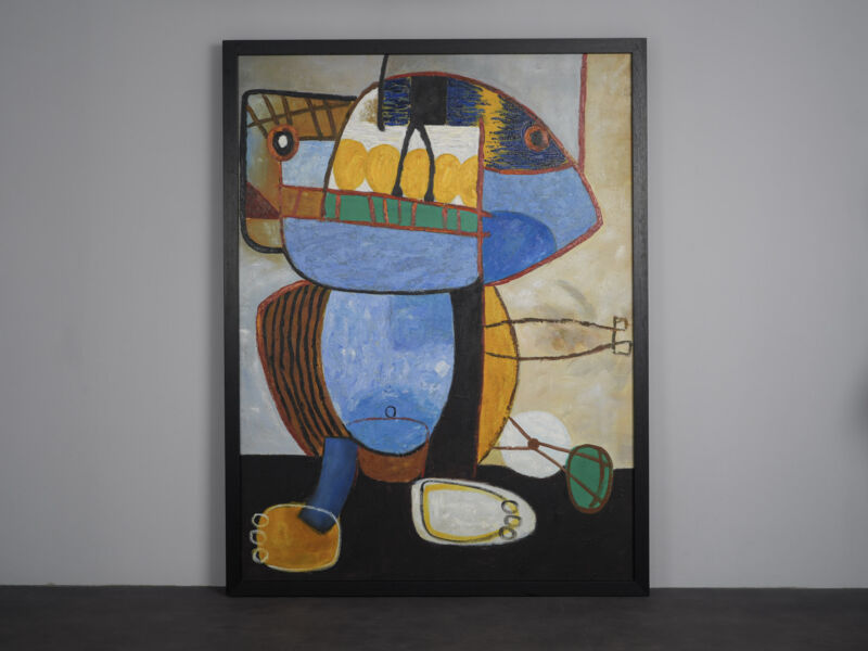 Large-Scale “Le Regard” Painting After Karel Appel, Netherlands, 1990s
