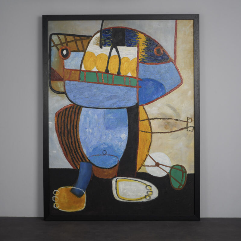 Large-Scale “Le Regard” Painting After Karel Appel, Netherlands, 1990s