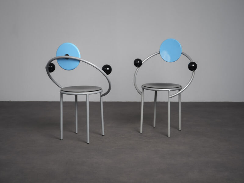 Pair of First Chairs by Michele De Lucchi for Memphis Milano, Italy, 1981