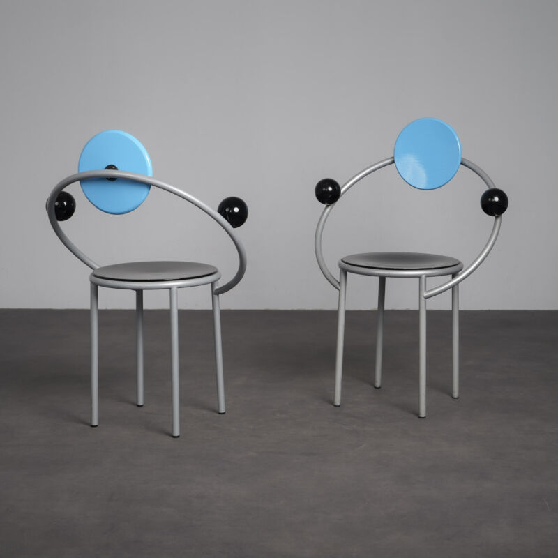 Pair of First Chairs by Michele De Lucchi for Memphis Milano, Italy, 1981