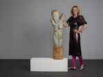 Painted Wood Female Figure Sculpture by Tom de Munk-Kerkmeer, Australia, 1990